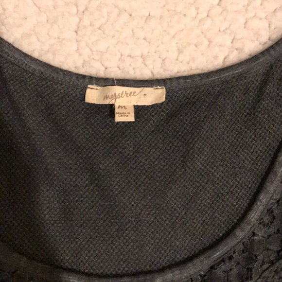 Mystree Acid Grey Knit Flowy Tank Small - Picture 4 of 4